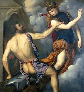 Paris Bordone Athena Scorning the Advances of Hephaestus oil painting